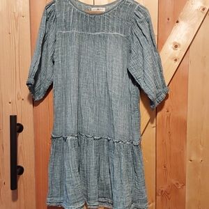 NATURAL LIFE Blue Textured Mini Dress